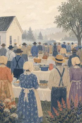 Rural Church Potluck Fellowship Gathering