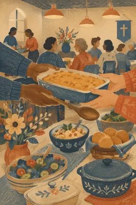 Warm Church Potluck Dinner Fellowship