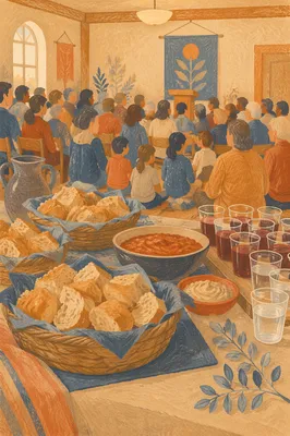 Warm Church Potluck Fellowship Dinner