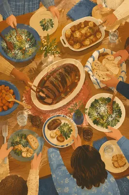 Church Potluck Fellowship Table
