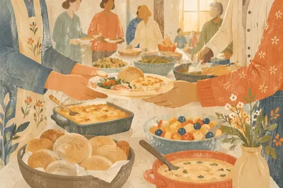 Church Potluck Dinner Fellowship After Service