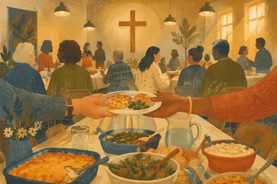 Church Potluck Fellowship After Evening Service