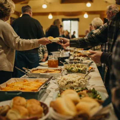 Warm Church Potluck Fellowship Dinner