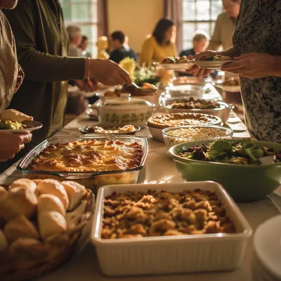Warm Church Potluck Fellowship Dinner