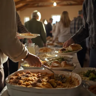 Warm Church Potluck Dinner Fellowship