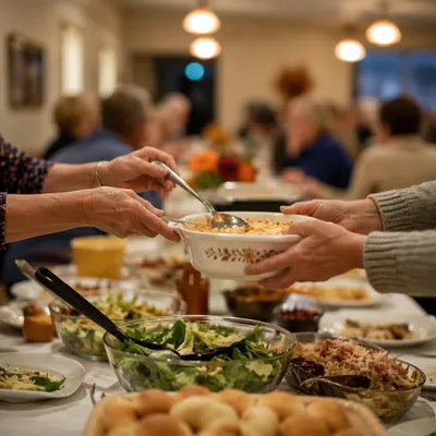 Warm Church Potluck Fellowship Dinner