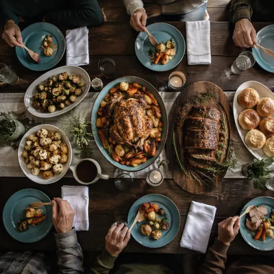 Church Potluck Fellowship Dinner Table