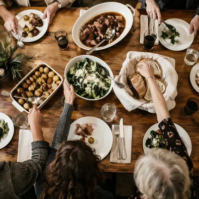 Church Potluck Fellowship Dinner Table