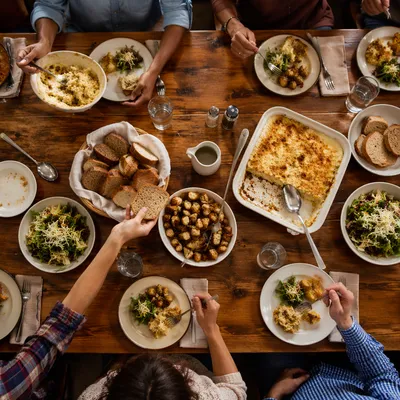 Church Potluck Fellowship Dinner Table