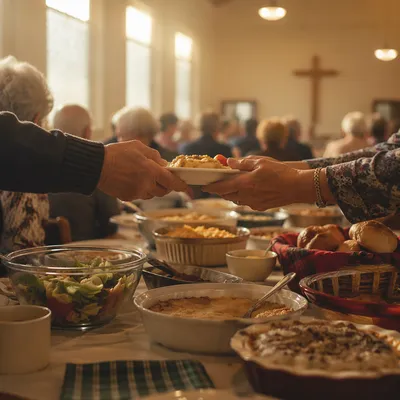 Warm Church Potluck Fellowship Dinner