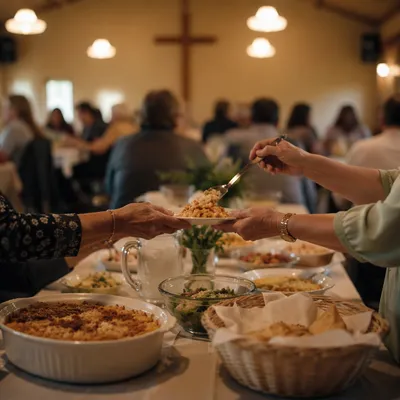 Warm Church Potluck Fellowship Dinner