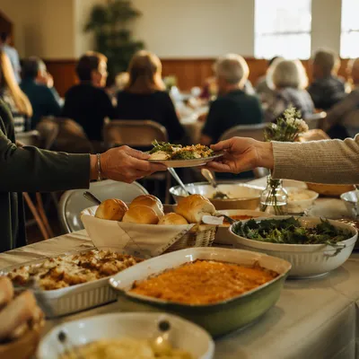 Warm Church Potluck Fellowship Dinner