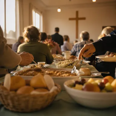 Warm Church Potluck Fellowship Dinner