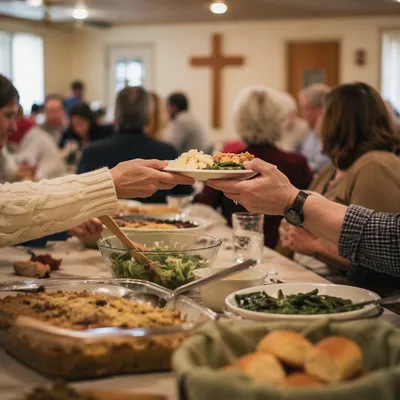 Warm Church Potluck Fellowship Dinner