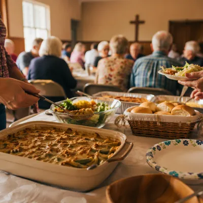 Warm Church Potluck Fellowship Dinner