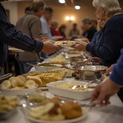 Warm Church Potluck Dinner Fellowship