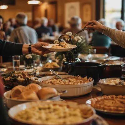 Warm Church Potluck Fellowship Dinner