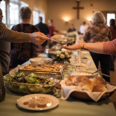 Warm Church Potluck Fellowship Dinner