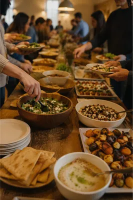Warm Church Potluck Dinner Fellowship