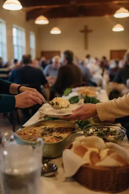 Warm Church Potluck Fellowship Dinner