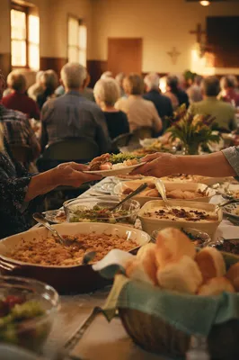 Warm Church Potluck Fellowship Dinner