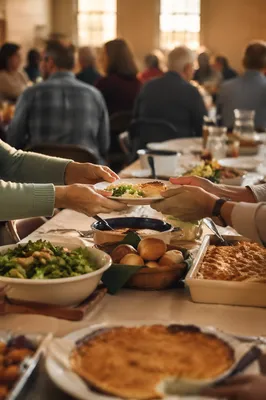Warm Church Potluck Fellowship Dinner
