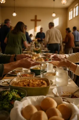 Warm Church Potluck Fellowship Dinner