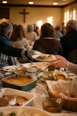 Warm Church Potluck Fellowship Dinner