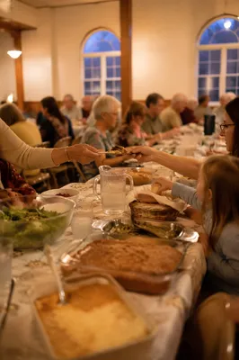 Warm Church Potluck Fellowship Dinner