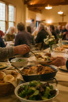 Warm Church Potluck Fellowship Dinner