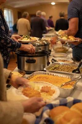 Warm Church Potluck Dinner Fellowship