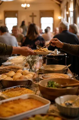 Warm Church Potluck Fellowship Dinner