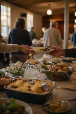 Warm Church Potluck Fellowship Dinner