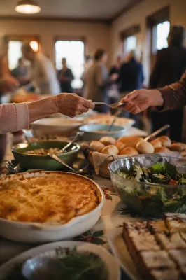 Warm Church Potluck Fellowship Dinner