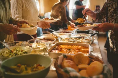 Warm Church Potluck Dinner Fellowship