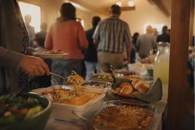 Warm Church Potluck Fellowship Dinner