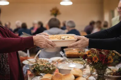 Warm Church Potluck Dinner Fellowship