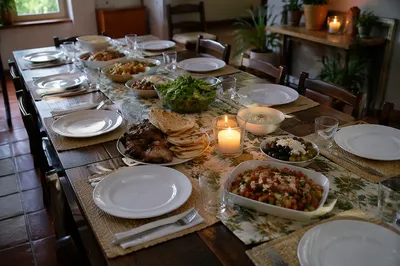 Welcoming Church Potluck Fellowship Table