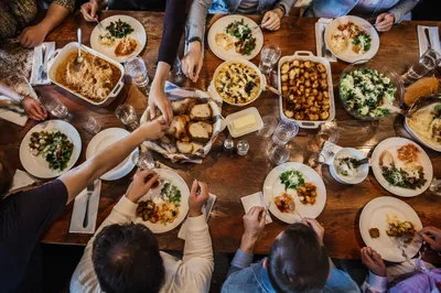 Church Potluck Fellowship Dinner Table