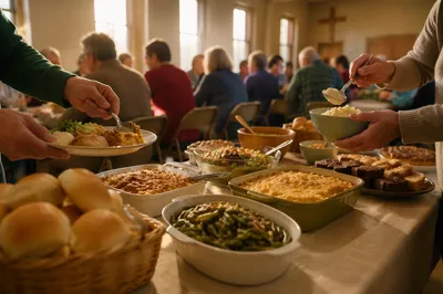 Warm Church Potluck Fellowship Dinner
