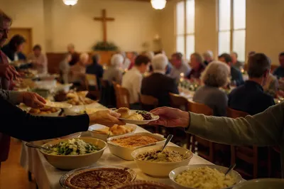 Warm Church Potluck Fellowship Dinner