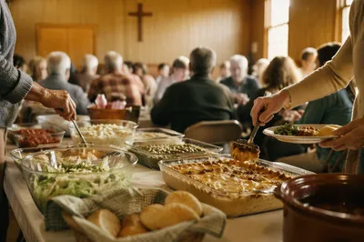 Warm Church Potluck Fellowship Dinner
