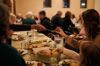 Warm Church Potluck Fellowship Dinner