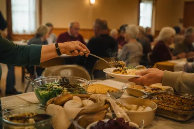 Warm Church Potluck Fellowship Dinner
