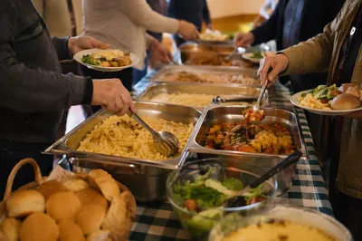 Warm Church Potluck Dinner Fellowship