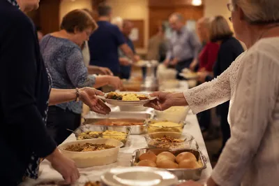 Warm Church Potluck Fellowship Dinner