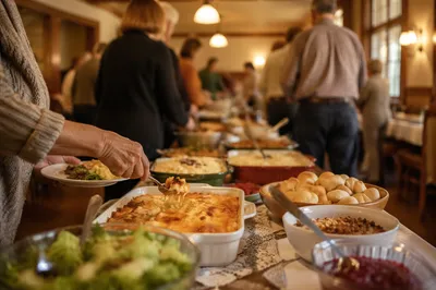 Warm Church Potluck Fellowship Dinner