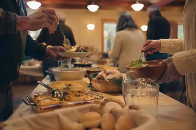 Warm Church Potluck Fellowship Dinner