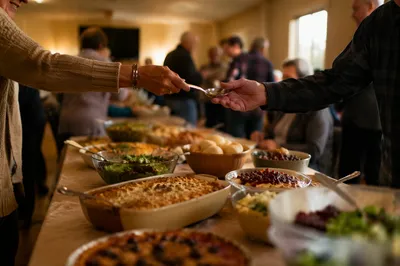 Warm Church Potluck Dinner Fellowship