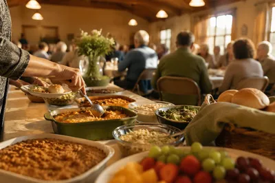 Warm Church Potluck Fellowship Hall Dinner